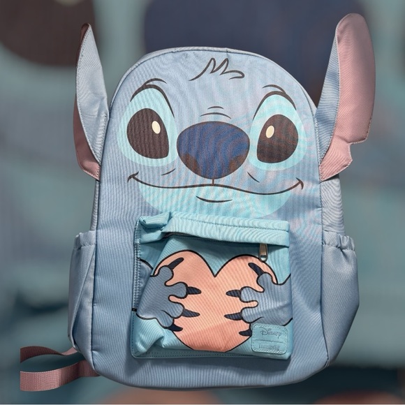 Disney Handbags - NWT Disney Loungefly Lilo & Stitch Clutching Heart Backpack Full Size Cosplay